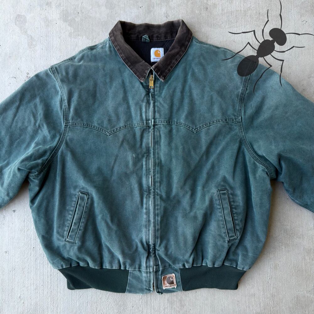 Carhartt HTG green quilted Santa Fe work wear jacket - Picture 2 of 7